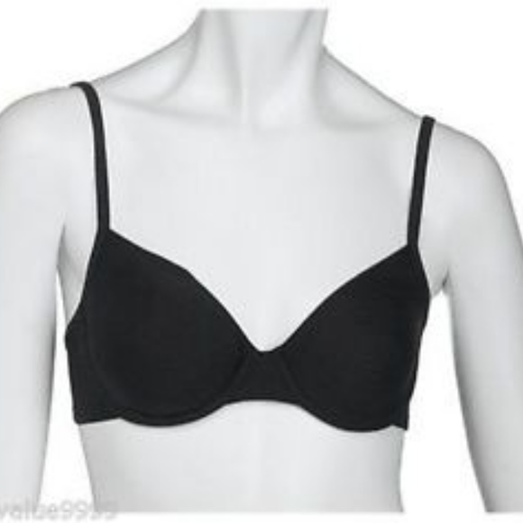 NWT Calvin Klein Sheen Soft Cups Underwire Bra 32C Black - Picture 1 of 5